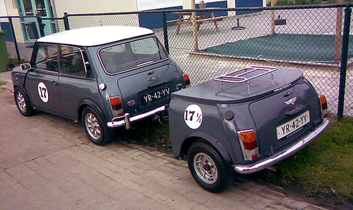 Oldtimer day in Ruinerwold (NL): 1990 Mini 1000E with matching mini-Mini