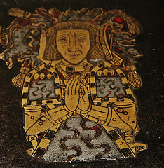 ightham church, kent, enamelled brass of sir richard clement, made in  1528 , though he went on to be sheriff of kent in 1531-2. he owned ightham mote from 1521.