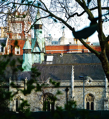 brompton hospital chapel, kensington london,the hospital chapel of st.luke was built in 1849-50 by e.b.lamb, whose style is recognisable even at this distance. the chapel is unapproachable except over private land. shame, really. this area is full of lock