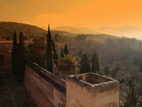 Granada- Alhambra- View from the Generalife Gardens