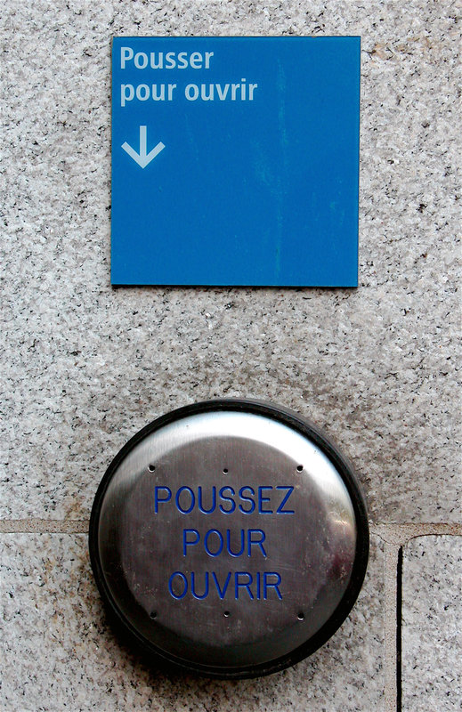 Pousser/Poussez pour ouvrir