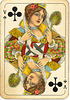 Dutch playing cards from 1920-1927: Queen of Clubs