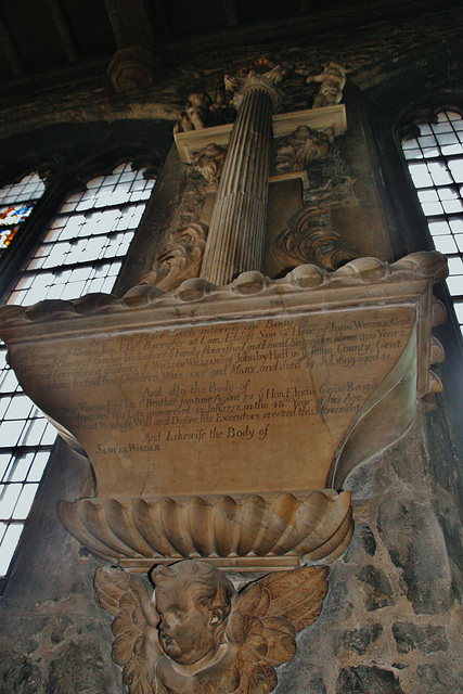 all hallows barking, london, memorial to john winder, 1699