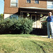 Carl, in the yard he mowed as a boy