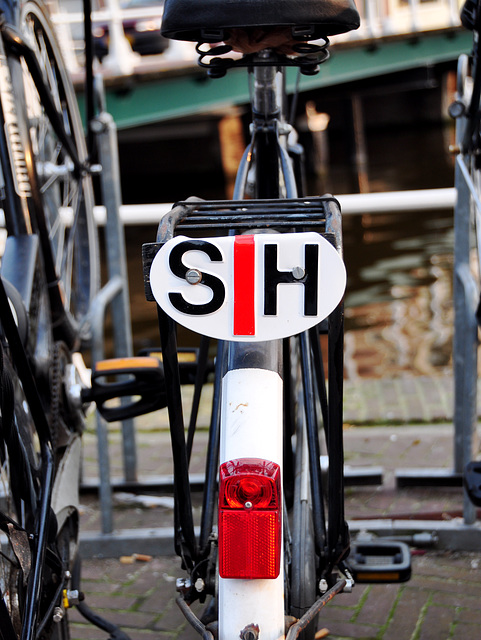 SH sign on a Dutch bicycle