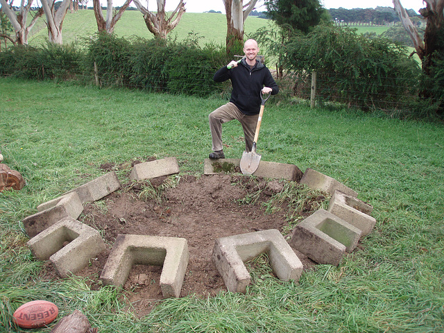 new bonfire pit with David