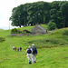 Heading for lunch at Sewingshields Crags