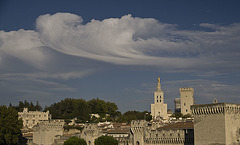 Swirly sky over Avignon