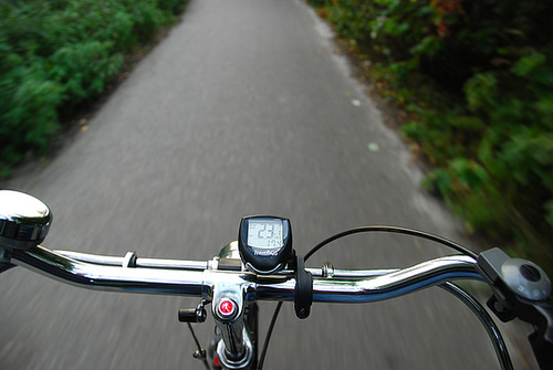 My bike ride home: travelling at 23.1 km/h