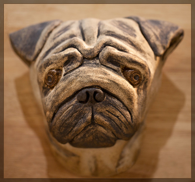 Clayfolk Art Show!! This is Jan Lacy: Pug Head