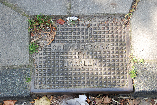 Sewer cover by G.J. v.d. Broek of Haarlem