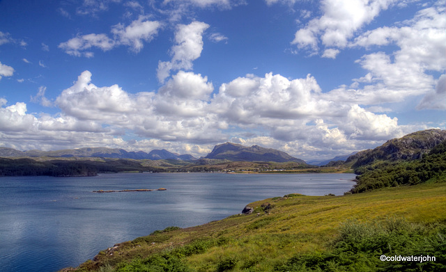 Loch Ewe and Poolewe with Beinn Lair in the distance
