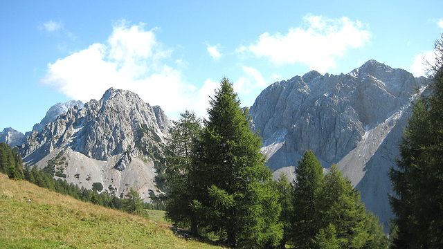 Blick vom Kosiak (Geißberg) auf die Bielschitza, den Klagenfurter Spitz und den Hochstuhl
