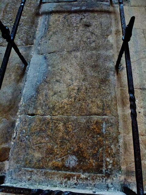 farleigh hungerford castle,incised slab of c.1500 to a chantry priest