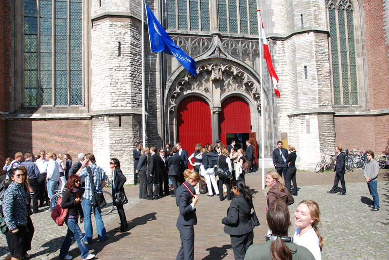 Opening of the academic year of Leiden University: In front of the Highland Church