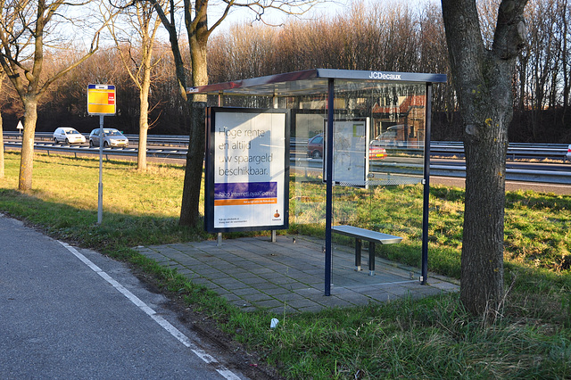 Modern glass bus shelter