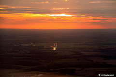 Norwich airport runway approach at dusk