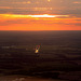 Norwich airport runway approach at dusk