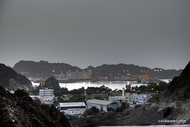 Muttrah from the old road over the hill to Muscat