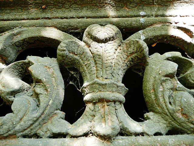 brompton cemetery, london,detail of a c19 mausoleum