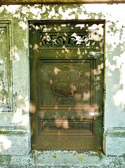 brompton cemetery, london,detail of a c19 mausoleum