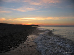 Findhorn Beach at sunset