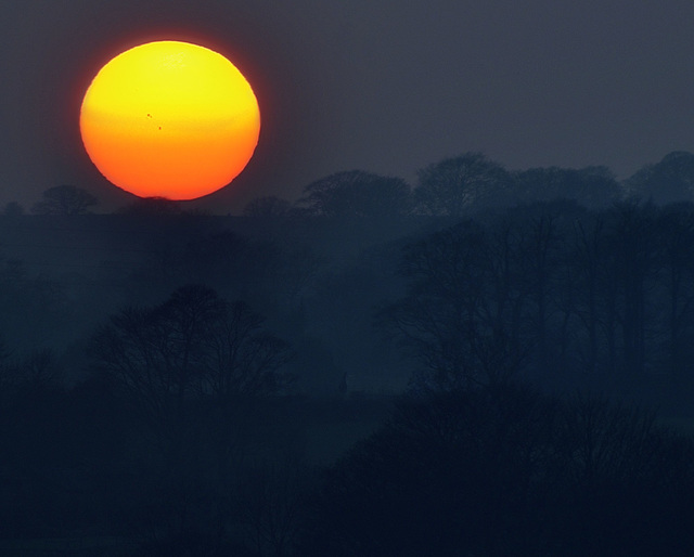 Sunset and Sun-spots (view on black).