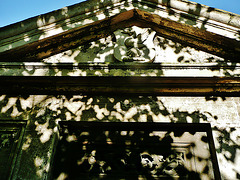 brompton cemetery, london,detail of a c19 mausoleum