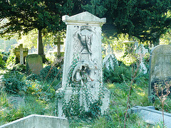 brompton cemetery, london,early c19 monument with grieving female