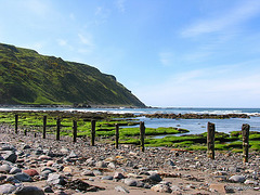 The beach and cliffs at Gardenstown Summer