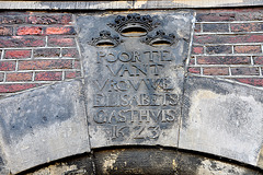 Stone above the gate of the St. Elisabeth Hospital in Leiden