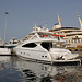 The new Sunseeker and accompanying vessel in front of the Royal Yacht