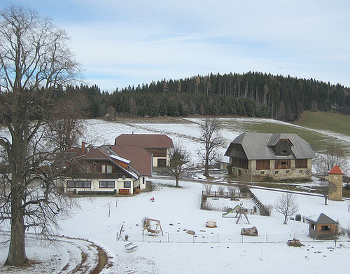 Blick vom Kirchturm auf Eggen