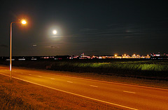 Road and full Moon
