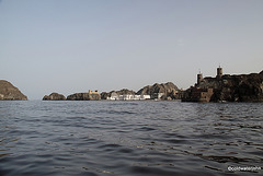 Approaching Muscat Bay by sea from the north