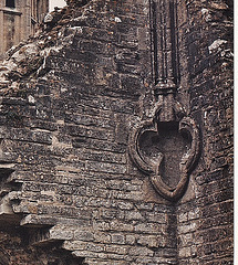 the hole detail : part of the abbots' hall at glastonbury