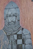 methwold church, norfolk,c14, detail of the 1367 brass of sir adam de clinton