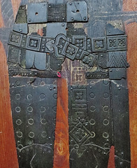 methwold church, norfolk,detail of sword belt and mixed media armour. 1367 brass of sir adam de clinton