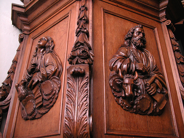 Wood carvings on the pulpit of the Kloosterkerk (Cloister Church) in The Hague