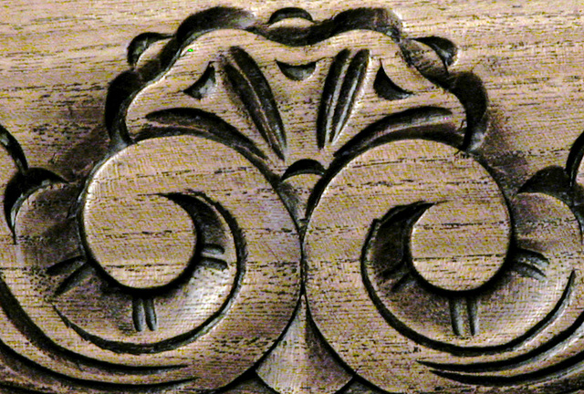 Wood carving on one of my chairs