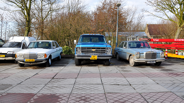 Some Benzes and a Chevrolet Suburban