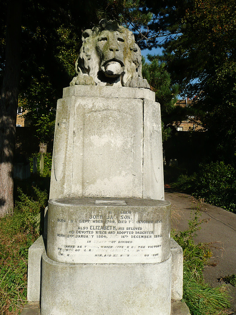 brompton cemetery, london,tomb of gentleman john jackson the boxer, who died in 1845. by e.h.baily