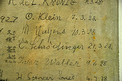 Signatures of famous physicists at the Huygens Laboratory: Erwin Schrödinger of cat fame