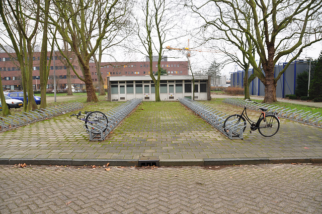 Almost empty bike parking