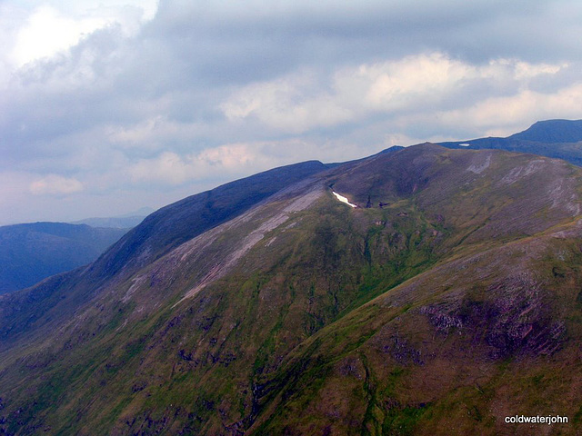 July 24 snow pocket in the mountains north of Invermoriston