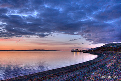 Cairnryan - the evening ferry in the port