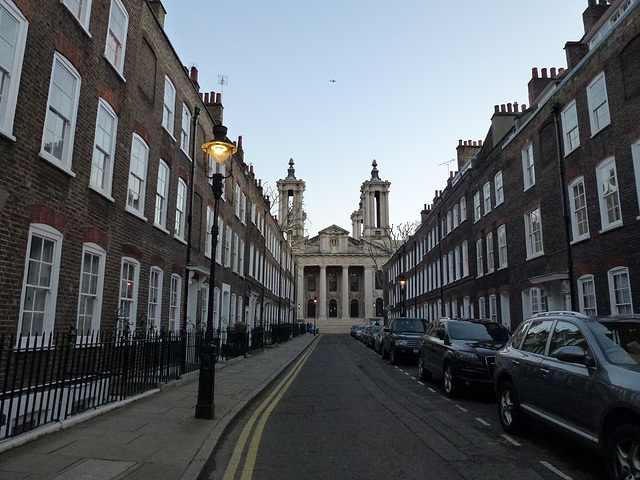 st.john's church from lord north street  , london