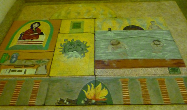 Bath house wall-painting