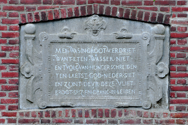 Plaque commemmorating the relief of Leiden on October 3, 1574