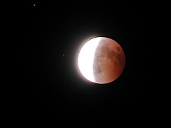 The beginning of the end of the lunar eclipse